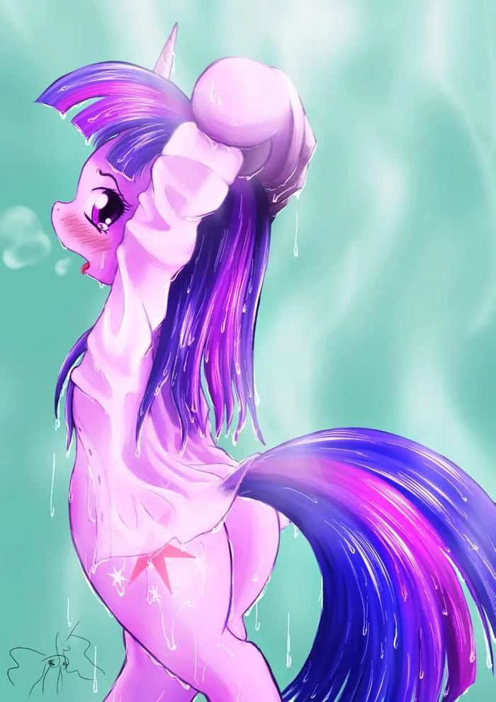 Twi taking a shower - NSFW, My little pony, Twilight sparkle, Phoenixperegrine, PonyArt, MLP Edge