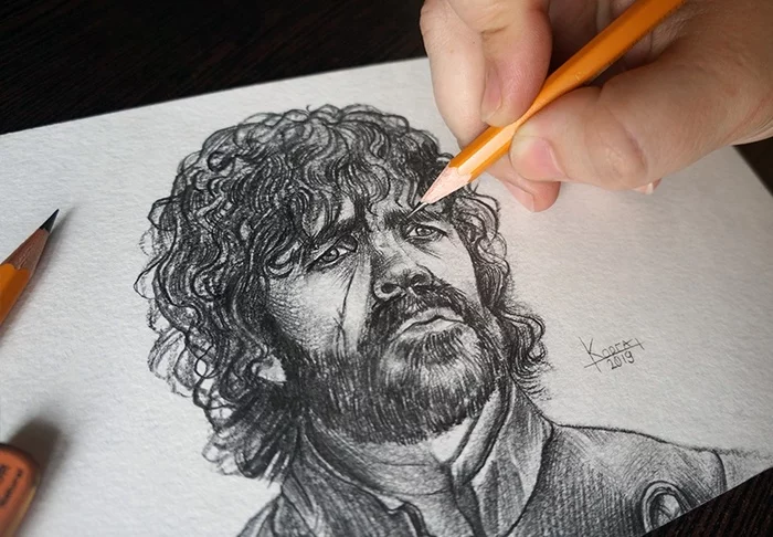 Tyrion Lannister - My, Game of Thrones, Portrait, Drawing, Artist, Art, Graphics, Video