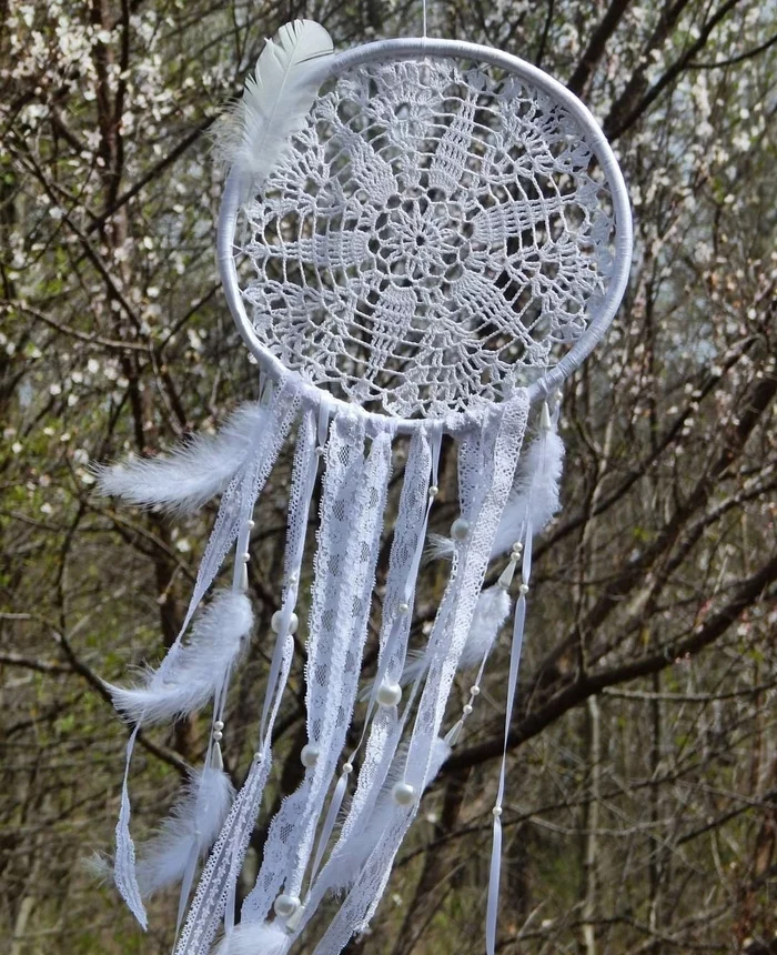 Dreamcatcher Swan Fidelity - My, Dreamcatcher, Boho, Handmade, Needlework without process, cat, Hobby, Needlework, The photo, Longpost