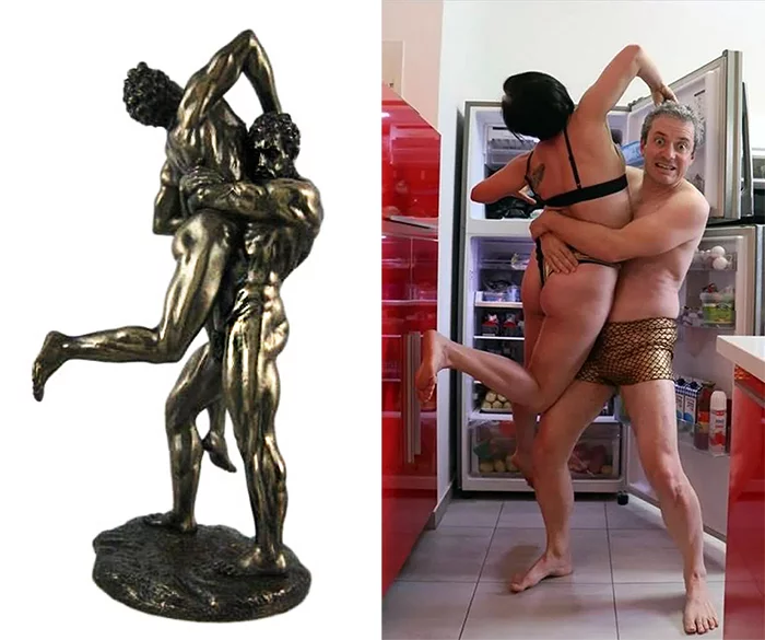 Hercules and Antaeus 2020 - Sculpture, Art, Insulation, Hercules, Cosplay, Refrigerator, Fight