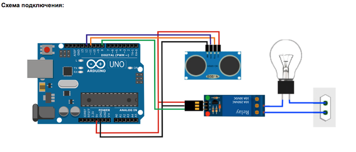 Бесконтактный выключатель света в комнате на Arduino