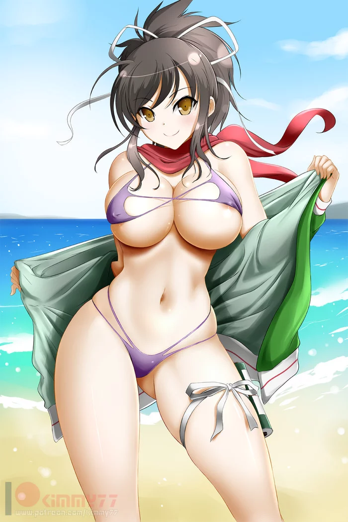 Asuka - NSFW, Аниме, Арт, Anime Art, Senran kagura, Kimmy77, Грудь, Купальник