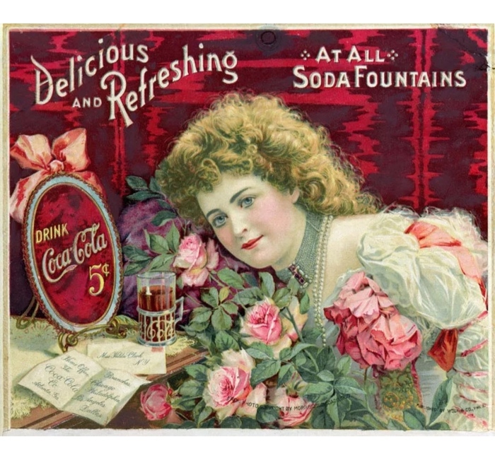 Первое рекламное лицо Coca Cola в 19 веке Coca-Cola, Реклама, 19 век, Прошлое, Интересное, Факты, Напитки, Красивая девушка, Длиннопост