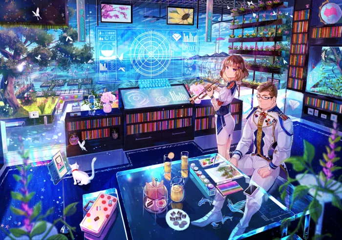 Would you like to live in such a house? - Anime, Anime art, Science fiction, Original character