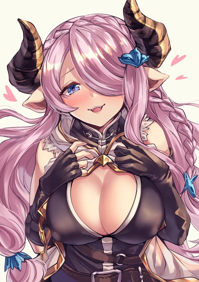 Narmaya - Anime art, Art, Anime, Granblue fantasy, Narmaya, Neckline, Horns