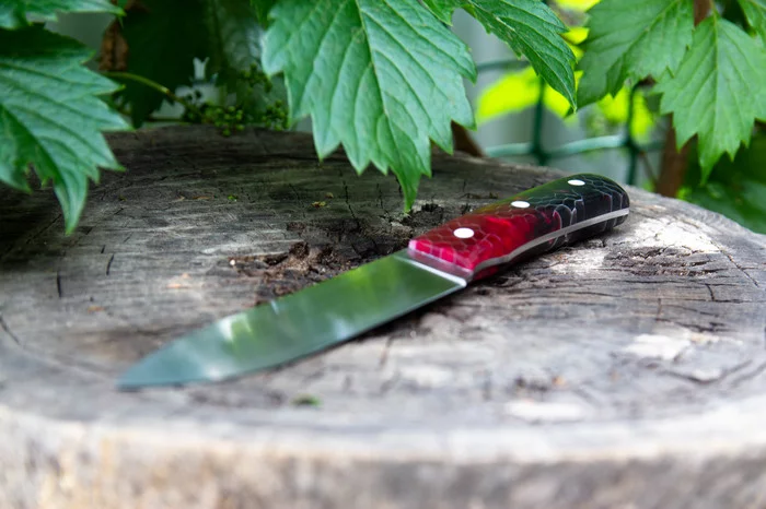 Made a knife with an aluminum honeycomb composite handle - My, Knife, The photo, Needlework without process, Video