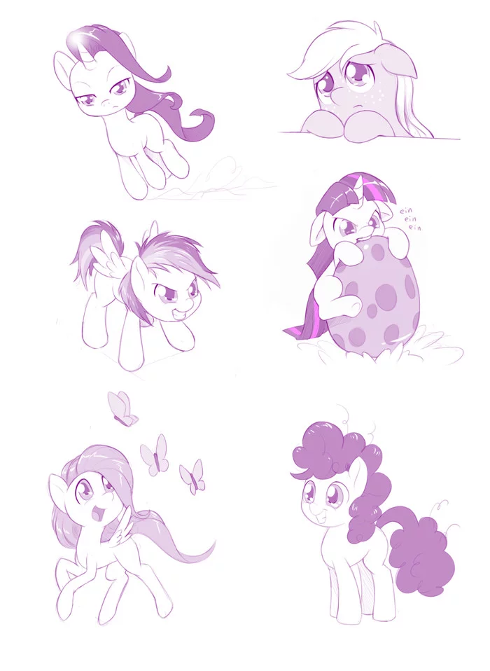 Six little ponies - My little pony, Mane 6, Spike, Dstears