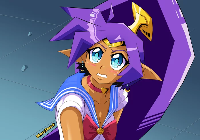 Sailor Shantae (Sailor Moon redraw) - My, Games, Anime, Shantae, Shantae half-genie Hero, Sailor Moon, Sailormoonredraw