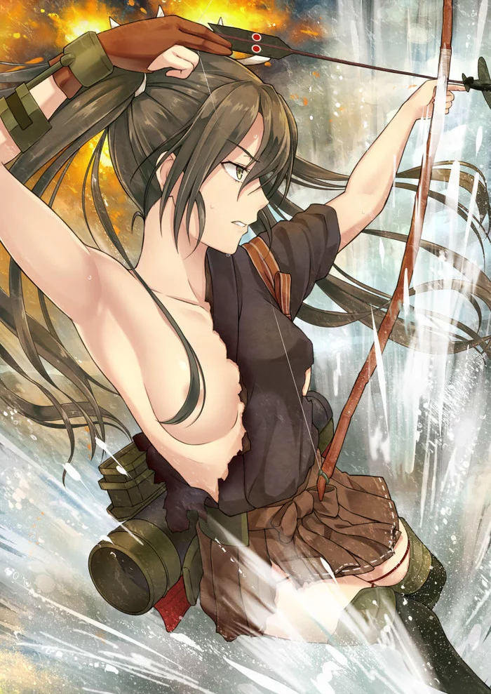 Zuikaku (artist: Kanden Suki) - NSFW, Kantai collection, Anime, Anime art, Zuikaku, Boobs, Kanden suki