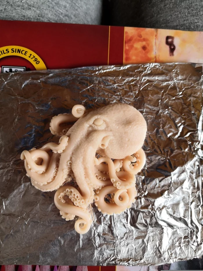 Slippery Octo - My, Polymer clay, Process, Hobby, Octopus, Video, Longpost