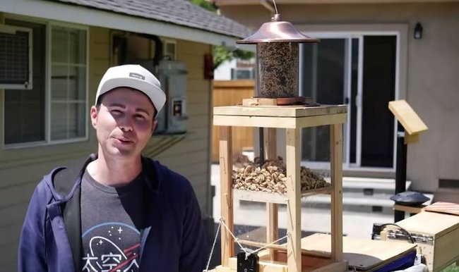 Инженер NASA смастерил полосу препятствий воинов-ниндзя для окрестных белок Эксперимент, Животные, Видео, Интересное, Белка