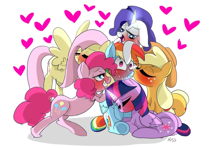 Rainbow Dash gets all the mares - My Little Pony, Mane 6, MLP Edge, MLP Lesbian, Шиппинг