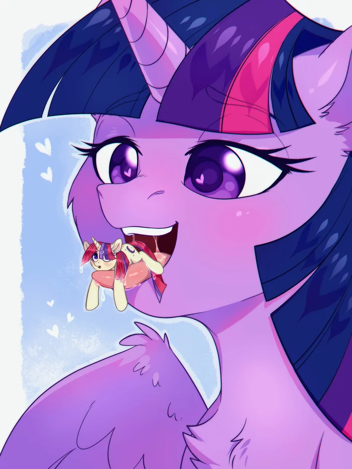 To lick or not to lick, that is the question - My little pony, PonyArt, Twilight sparkle, Moondancer, Vore