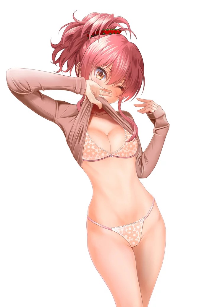 Jougasaki Mika - NSFW, Anime, Anime art, The idolmaster, Idolmaster Cinderella Girls, Jougasaki mika, Underwear, Breast, Pantsu