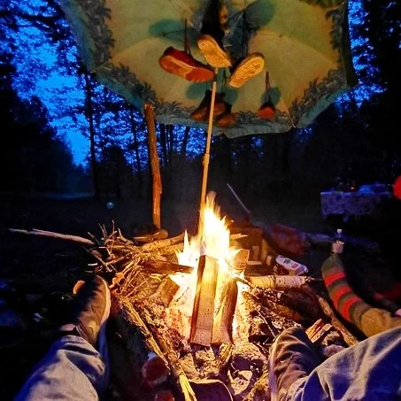 Rain is not a hindrance to comfort) - My, Hike, Bonfire, Night, Comfort