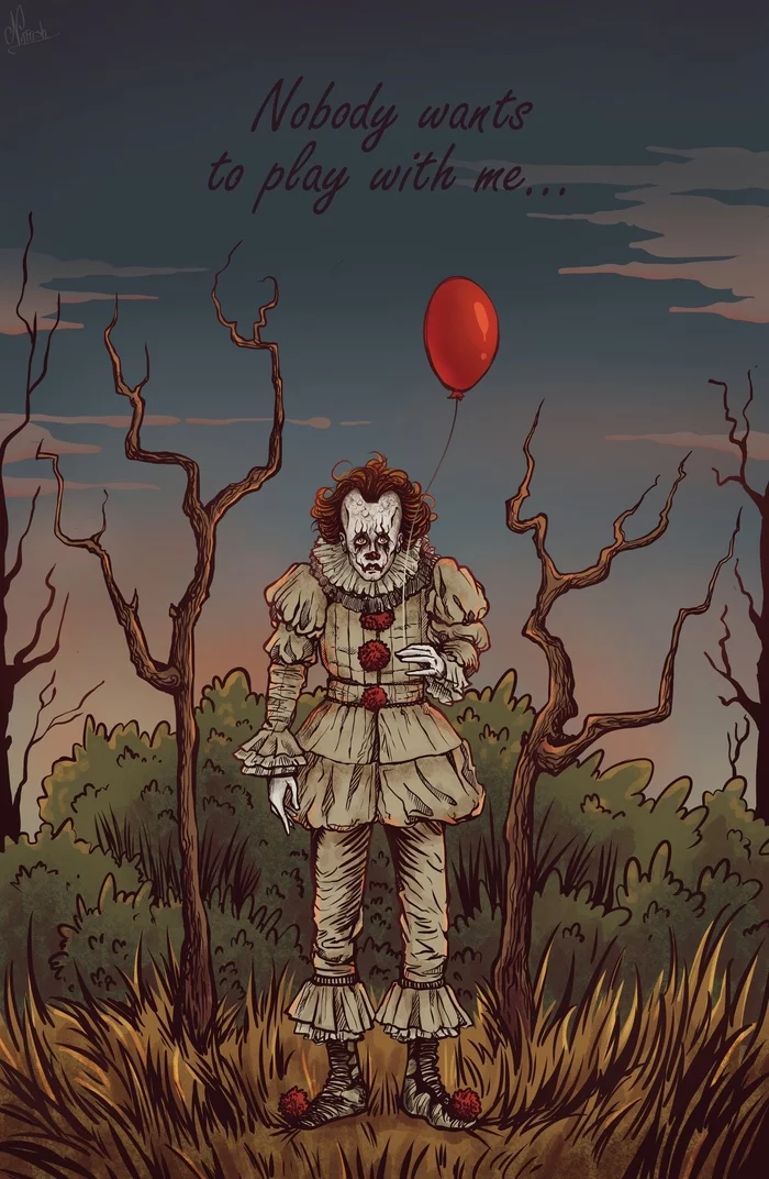 Sad Pennywise - My, It, Pennywise, Art