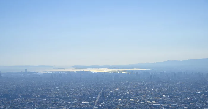 Panorama of the central part of Osaka city - My, Japan, Osaka, The photo, Панорама, Kobe, Longpost