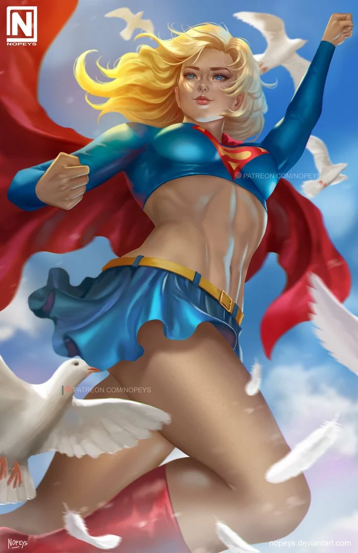 Supergirl - Drawing, DC, Supergirl, Nopeys, Art, Superheroines, Dc comics, Superheroes