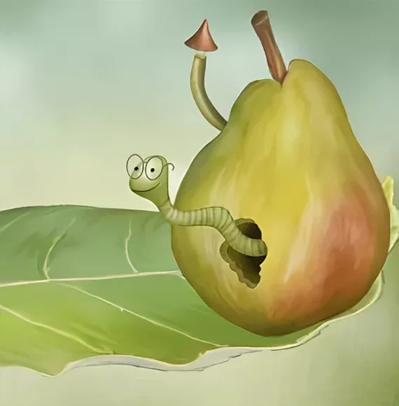 Worm and pear - My, Fable, Poems, Modern literature, Humor, Ingratitude, Psychology, Creation, Story