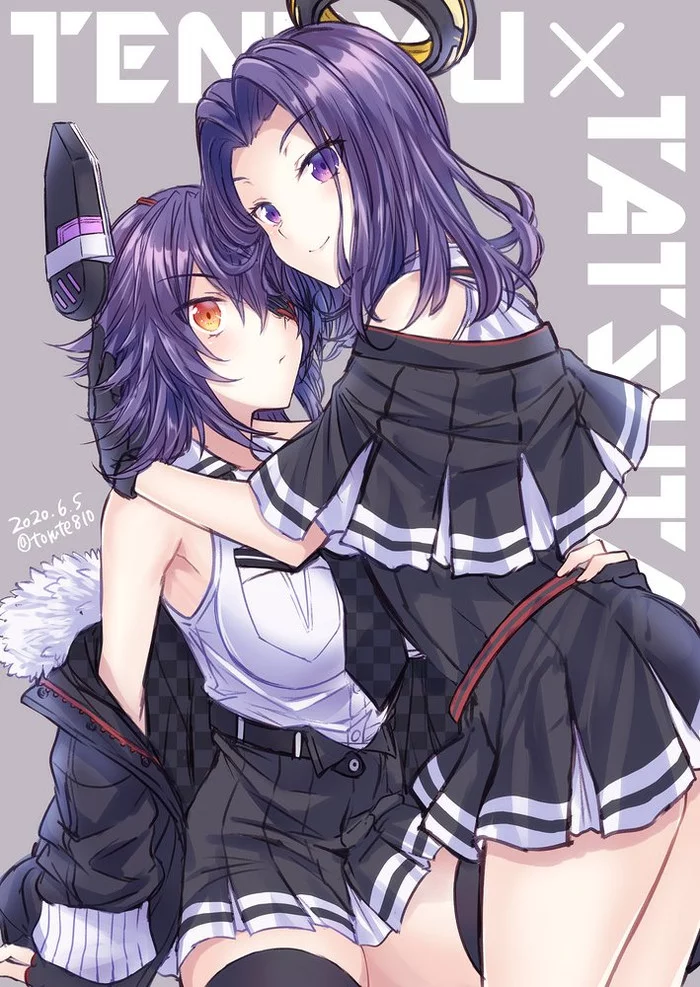 Tenryuu and Tatsuta - Kantai Collection, Tenryuu, Tatsuta, Аниме, Anime Art