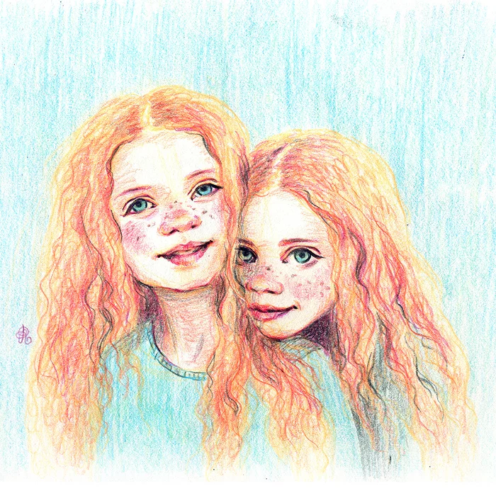 Близнецы рисунок карандашом