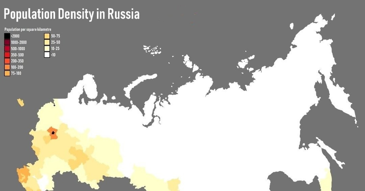 Средняя плотность россии карта