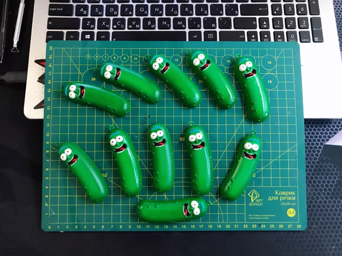 My second batch of cucumbers - My, Longpost, Rick and Morty, Rick, Handmade, Creation, Needlework without process, Rick gherkin, Art, Animated series