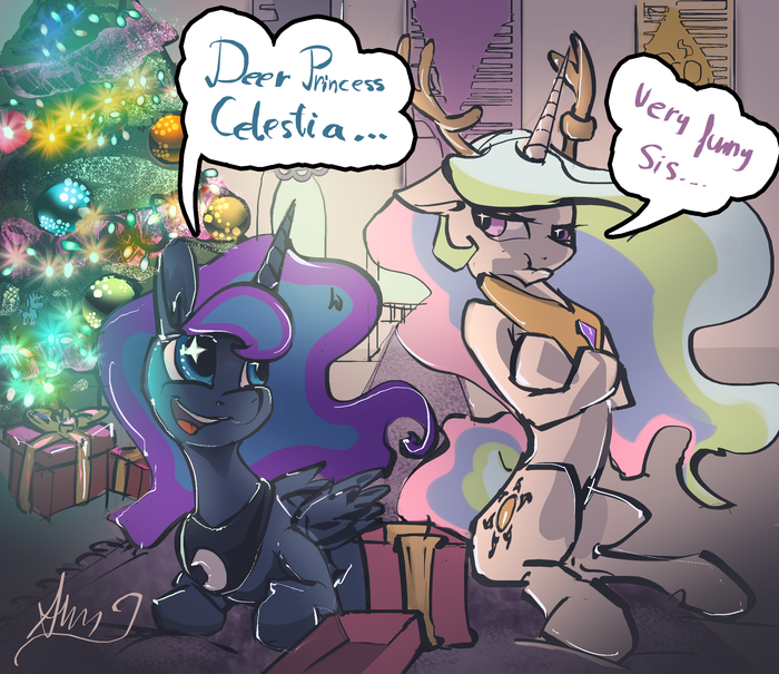 Deer Princess Celestia My Little Pony, Alumx, Princess Luna, Princess Celestia