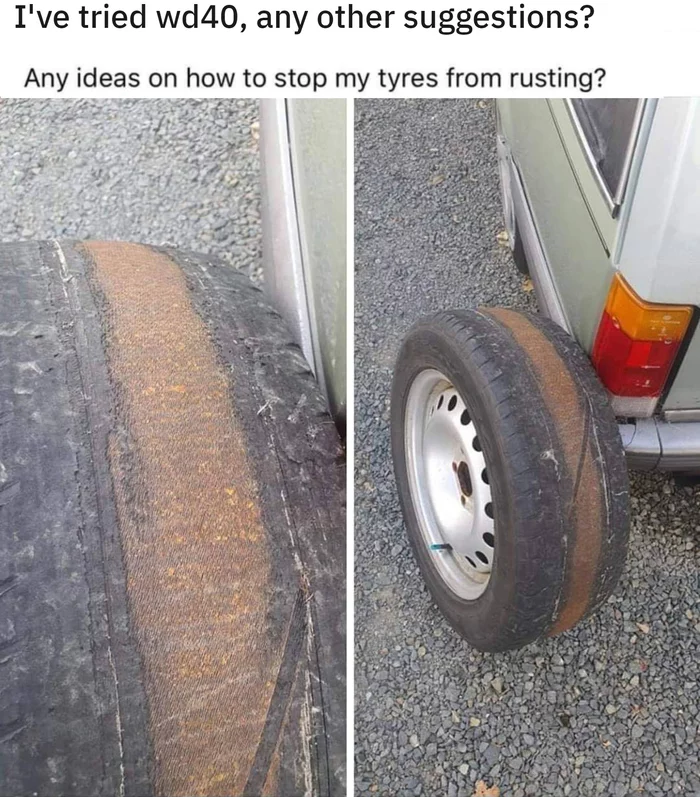 The wheel is eaten by rust - Колесо, Rust, Humor