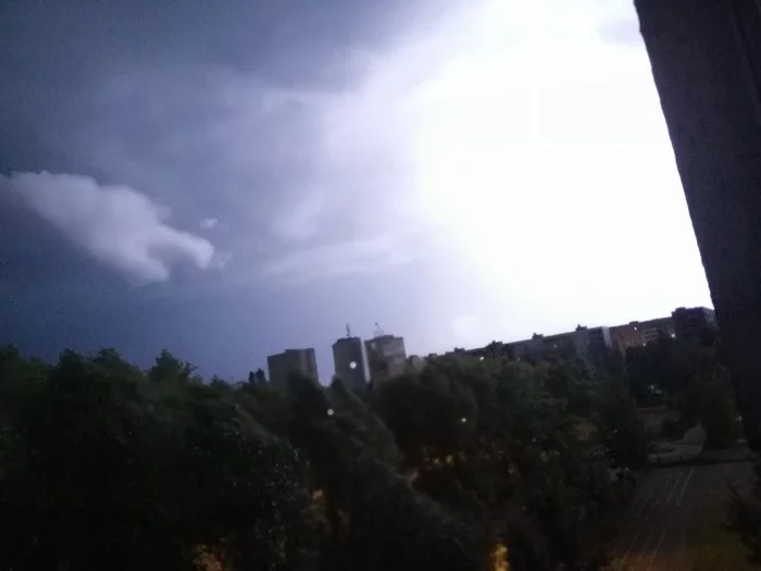 Two photos two seconds apart at exactly two in the morning - My, Night, Lightning, Thunderstorm