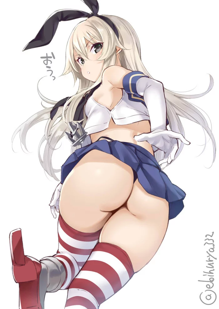 Zekamashiri - NSFW, Kantai Collection, Shimakaze, Аниме, Anime Art, Попа