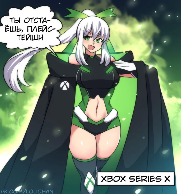 Playstation 5 vs. Xbox Series X! - Comics, Playstation, Translation, Translated by myself, Merryweather, Games, Accordion, Longpost