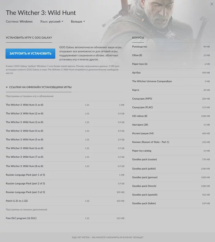 [GOG] The Witcher 3: Wild Hunt / The Witcher 3: Wild Hunt - GOG, Freebie, Not Steam, Steam, Playstation 4, Xbox one, Epic Games Store, Longpost, The Witcher 3: Wild Hunt