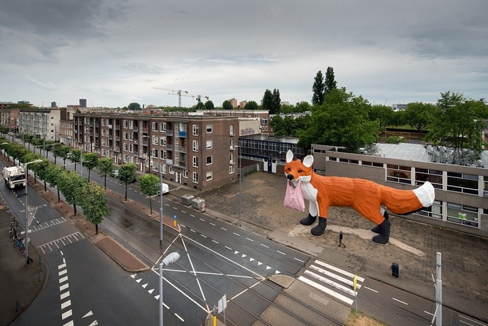 Огромная лиса в Роттердаме Лиса, Роттердам, Арт, Инсталляция, Длиннопост