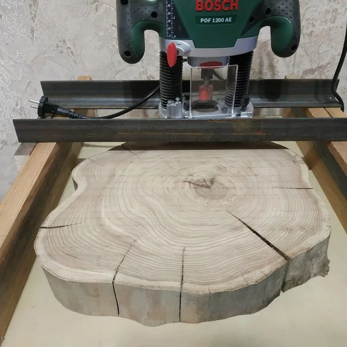 Bedside table with a live edge made from cut elm (elm) - My, Karagach, With your own hands, Homemade, Longpost