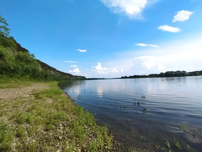 One of the rare hot days in Siberia on Tom - My, Tom, River, The photo, Clouds, Short Summer in Siberia, Summer, Longpost