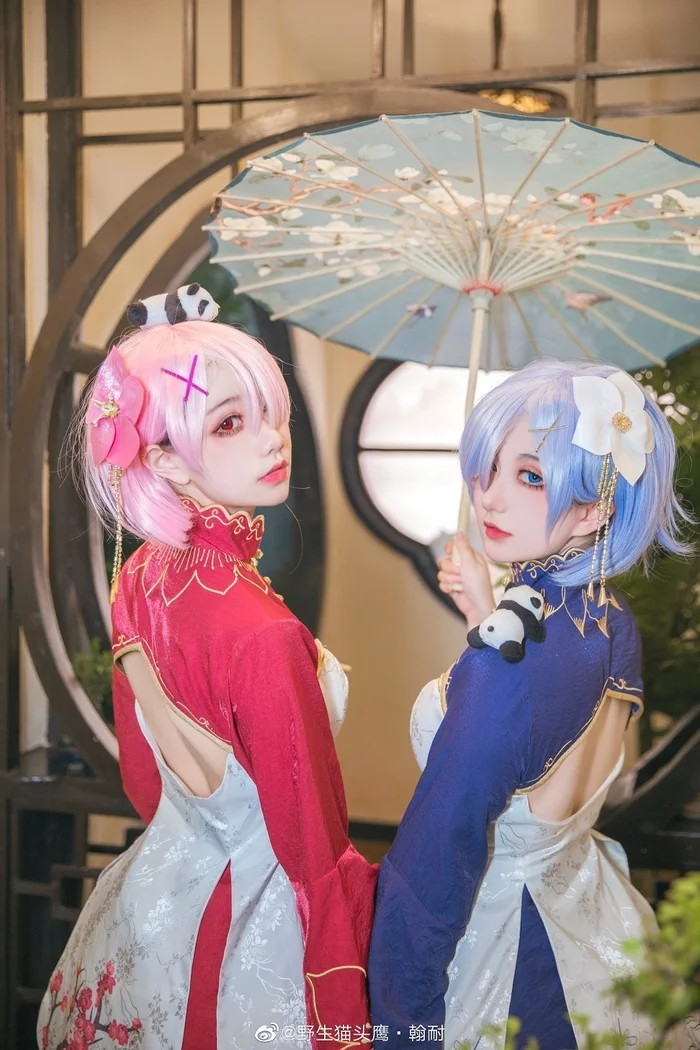 Ram & Rem cosplay Косплей, Ram, Rem, Re:Zero Kara, Аниме, Девушки, Длиннопост