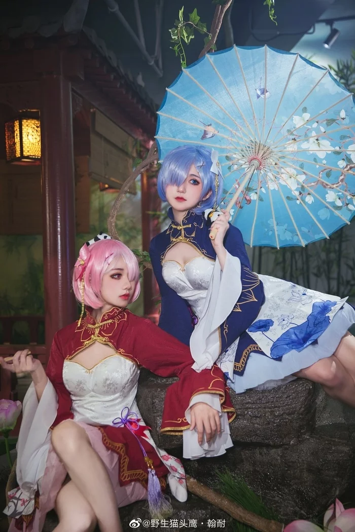 Ram & Rem cosplay Косплей, Ram, Rem, Re:Zero Kara, Аниме, Девушки, Длиннопост