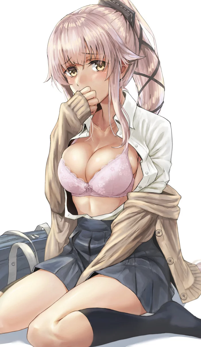 Yura - NSFW, Kantai Collection, Yura, Аниме, Anime Art, Сиськи, Нижнее белье