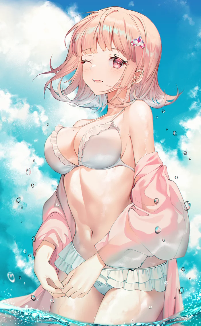 Nanami Chiaki - NSFW, Anime, Art, Anime art, Erotic, Danganronpa, , Nanami Chiaki, Swimsuit