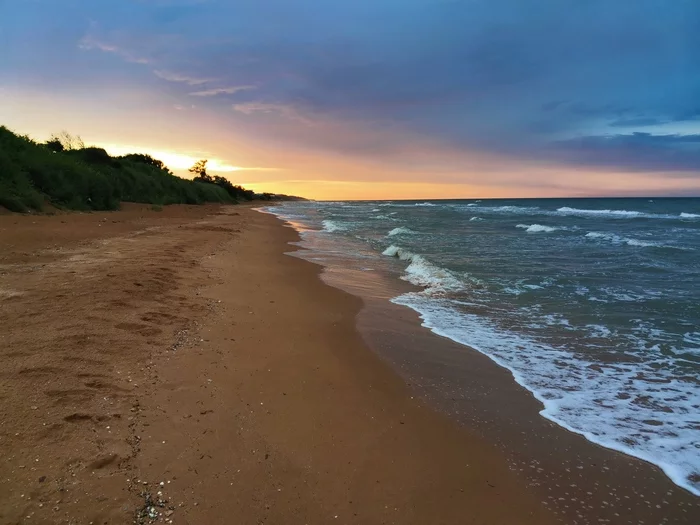 Evening on the Azov coast - My, Azov sea, Travels, Nature, Sunset