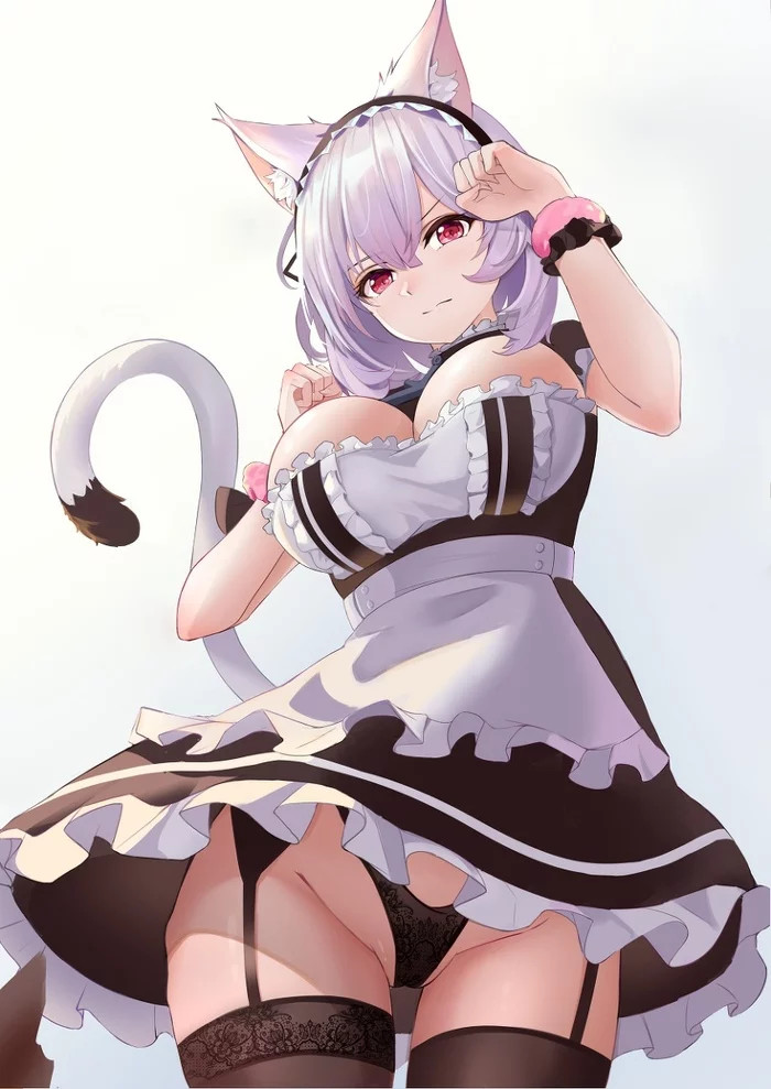 Sirius - NSFW, Anime, Anime art, Azur lane, Sirius, Housemaid, Neko, Pantsu