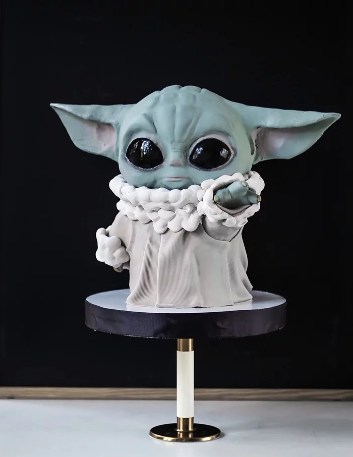 Reply to Micro-Yoda's post - My, Mandalorian, Figurines, Star Wars, Creation, Needlework with process, Cake, Confectionery, Video, Reply to post, Longpost, Grogu