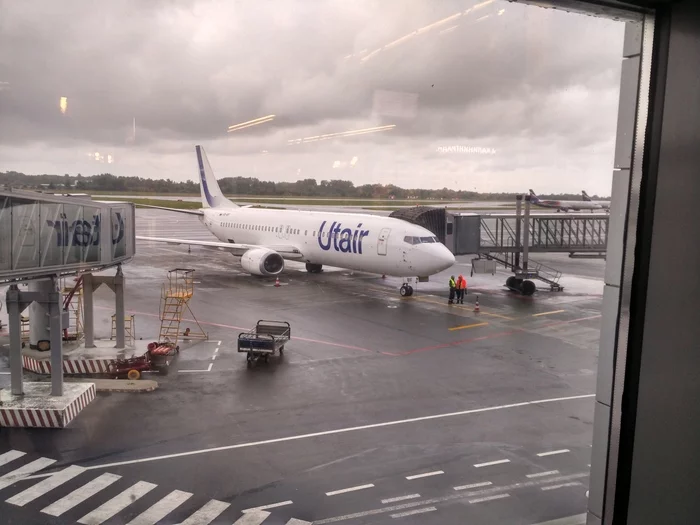 Boeing 737-45S with tail number VQ-BIF at Khrabrovo airport - My, Airplane, Boeing-737, civil Aviation, Kaliningrad, , Boeing 737