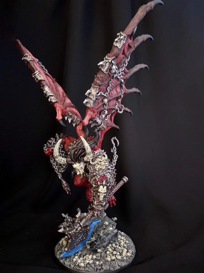 Even angrier, even bigger, even redder - My, Painting miniatures, Warhammer 40k, Warhammer, Chaos daemons, Longpost
