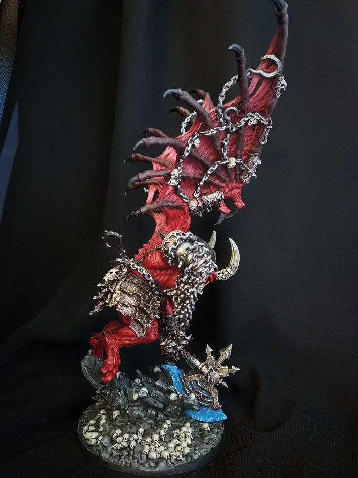 Even angrier, even bigger, even redder - My, Painting miniatures, Warhammer 40k, Warhammer, Chaos daemons, Longpost