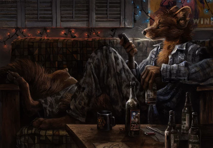 Night time with yourself - Kenket, Art, Furry