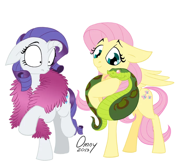 Stylish scarf - My little pony, PonyArt, Omny87, Rarity, Fluttershy