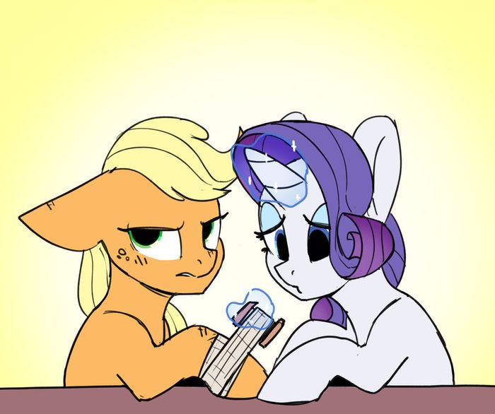 Caring Rarka - My little pony, Rarijack Daily, Rarity, Applejack