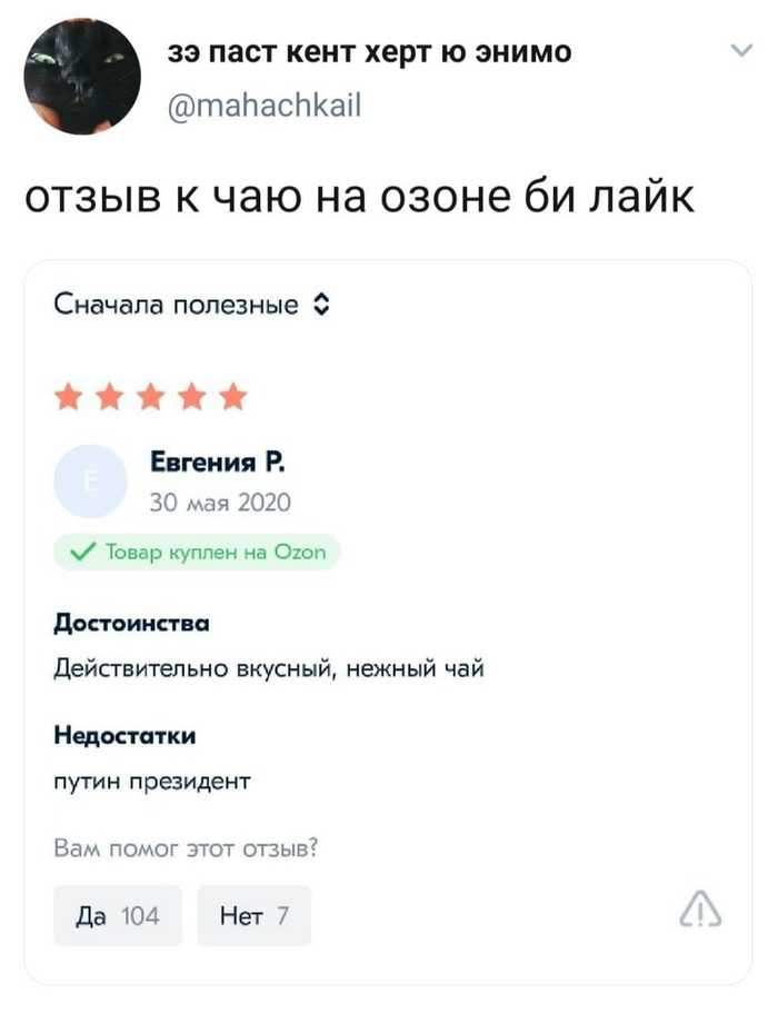 У каждого свои недостатки - Грустный юмор, Отзыв, Чай, Политика